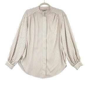 H&M Striped Button Up Collared Long Sleeve‎ Blouse Women's Size S